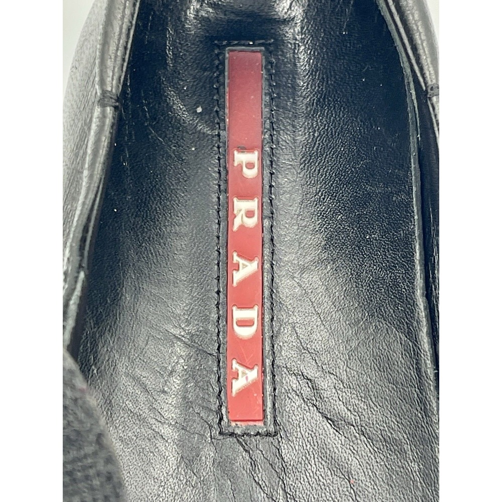 Prada Women's Black Leather Sport Vintage Mary Jane Walking Shoes - 35.5 - Picture 12 of 15